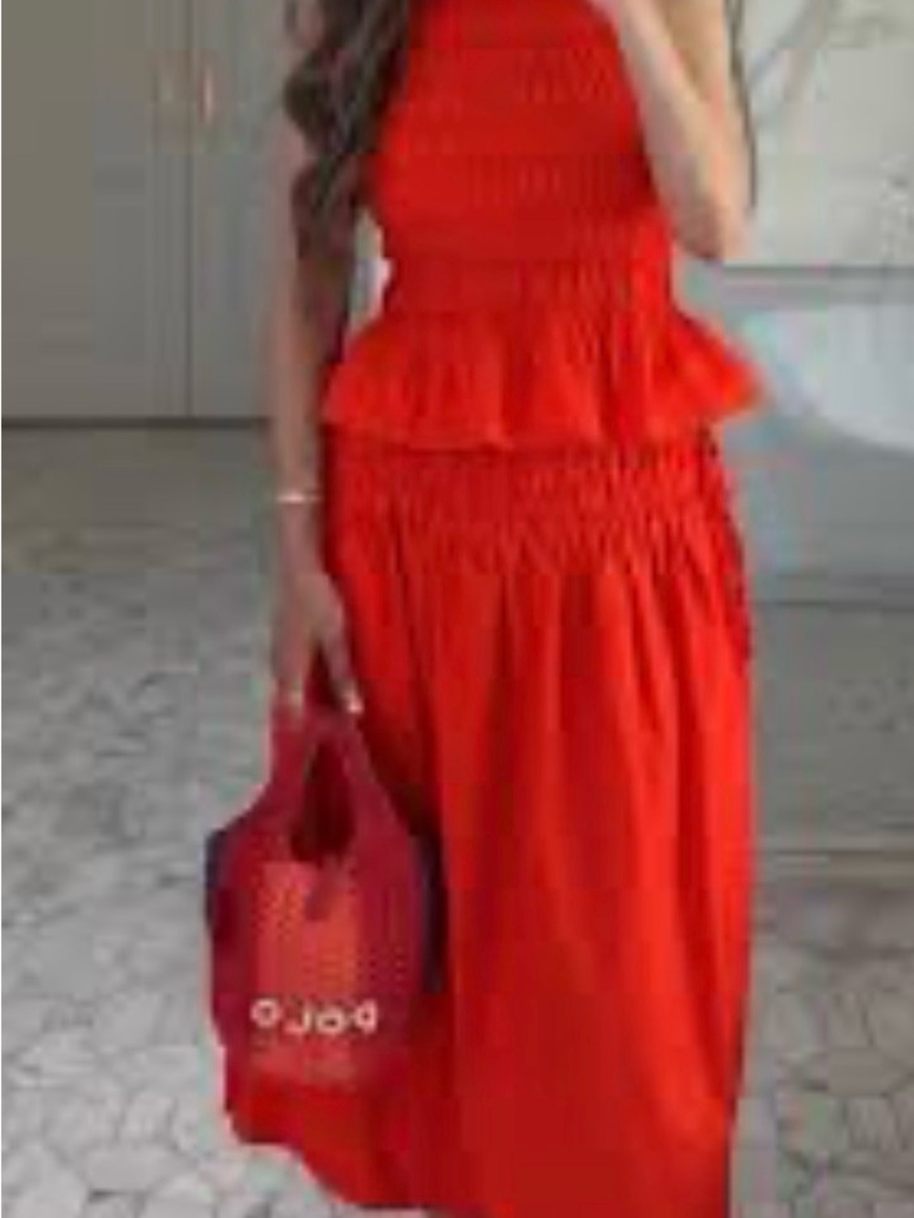 Bright Redish Orange Two-Piece Dress Set by Free Assembly - Picture 5 of 8